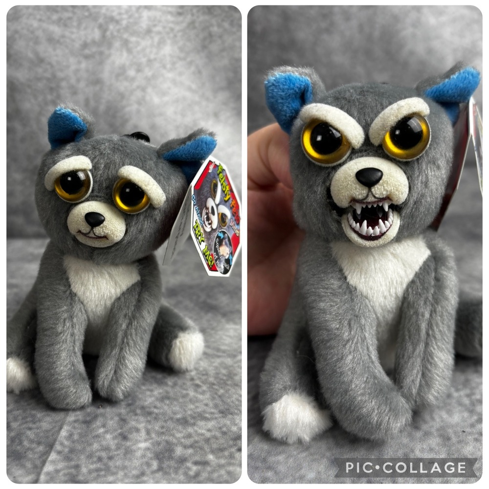 HTF Feisty Pets Minis Sammy Suckerpunch Backpack Purse Clip Plush
